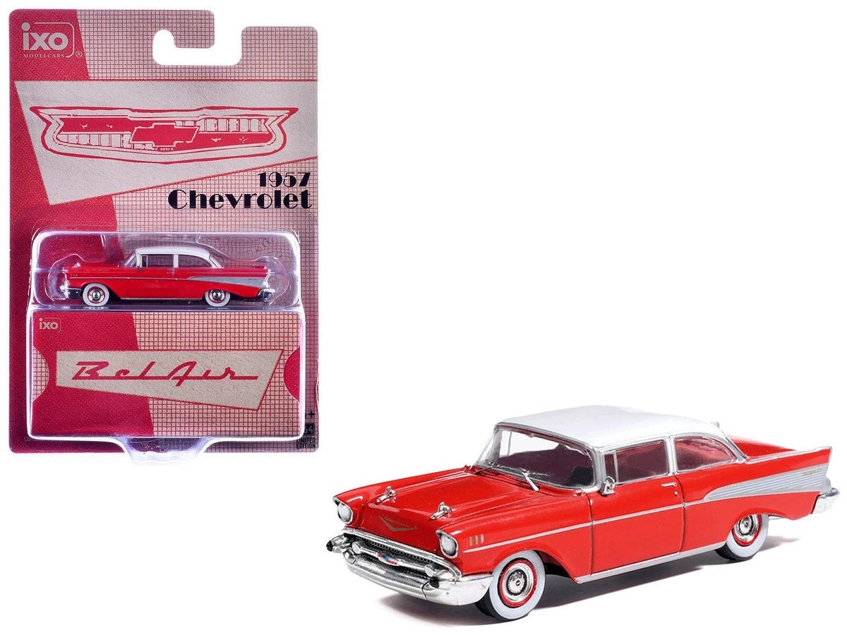 1957 Chevrolet Bel Air Sedan - Matador Red and India Ivory (1:64)