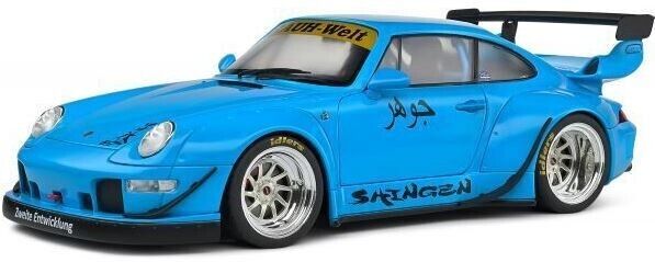 Voiture-miniature-Bleue-Solido-1-18-2018-Porsche-911-RWB-Shingen-vue-de-face
