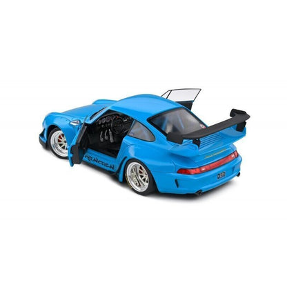 Voiture-miniature-Bleue-Solido-1-18-2018-Porsche-911-RWB-Shingen-vue-arriere-portes-ouvertes
