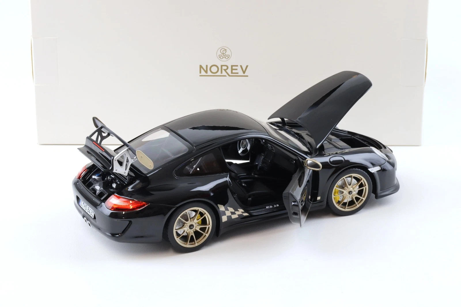 NOREV-Porsche 911 997.2 GT3 Rs Coupe 2009 Black/Gold  (187563)