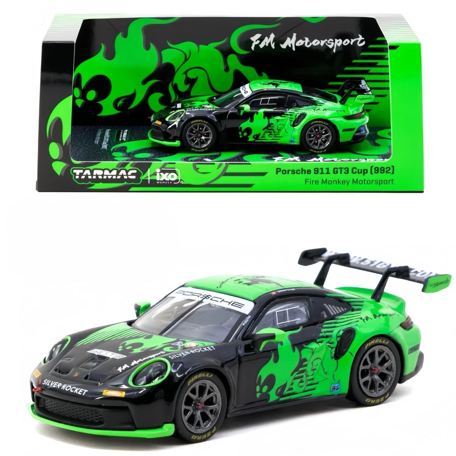 TARMAC WORKS  HOBBY64  1/64- Porsche 911 GT3 Cup (992) Fire Monkey Motorsport T64-093-FMM