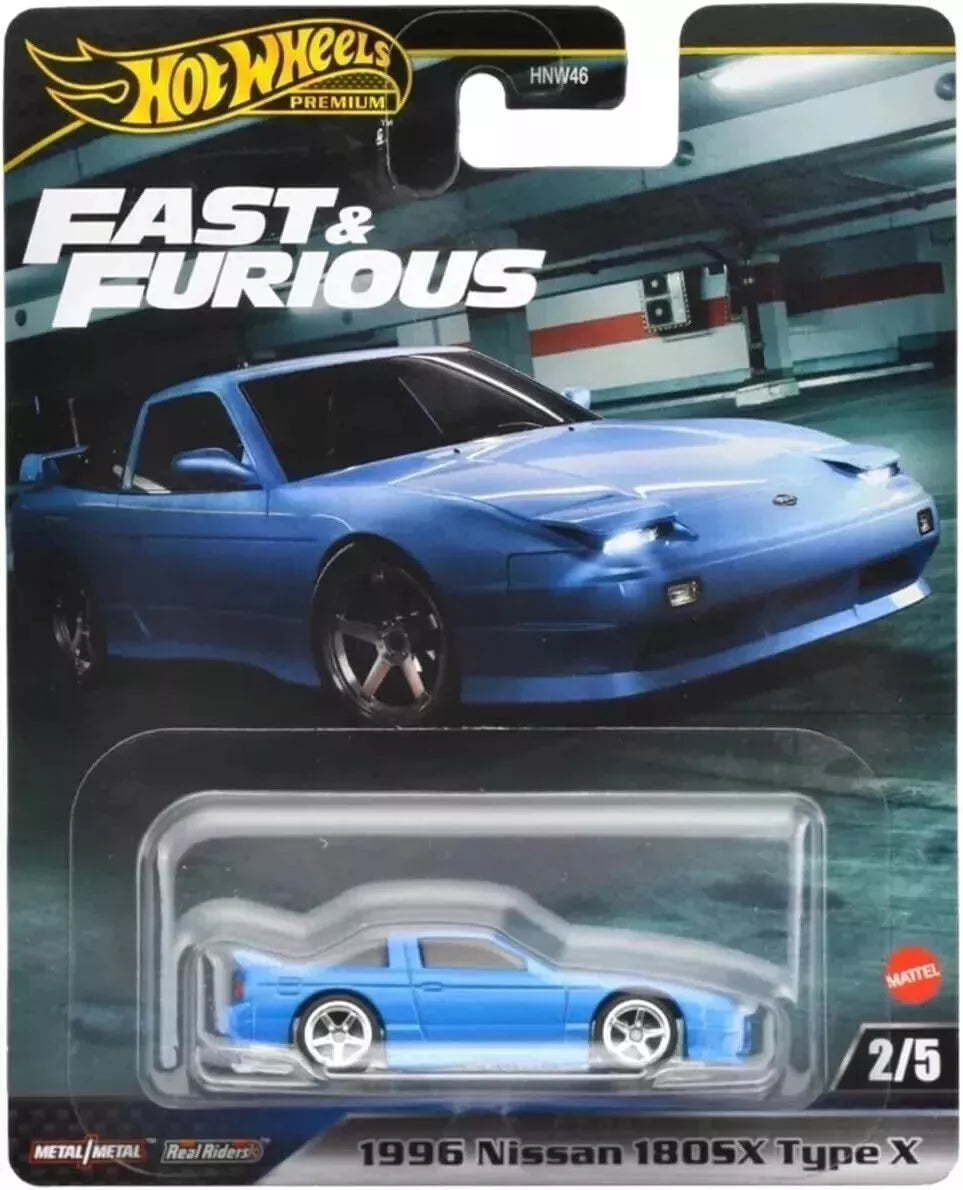 2/5, 1996 Nissan 180SX Type X, (HVR62), Hot Wheels Premium 2024 H Assortment - Fast &amp; Furious