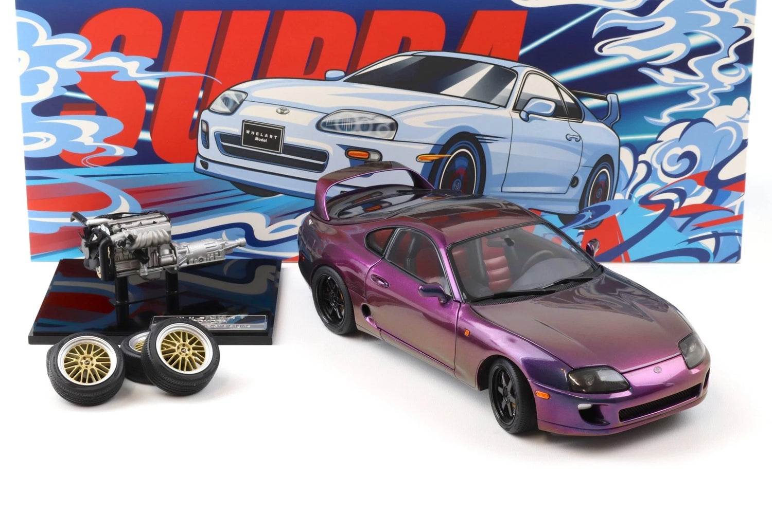 Toyota Supra A80WhelArt Purple 1:18 ミニカー Whelart 1/18 Toyota