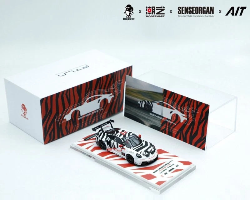 ModernArt 1:64- Porsche 911 CUP (Black-White) Thorn 
