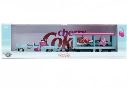 M2 Machines-1973 Chevrolet Cheyenne Super 30 with 1985 Chevrolet Camaro IROC-Z - Cherry Coke (56000-TW40B)