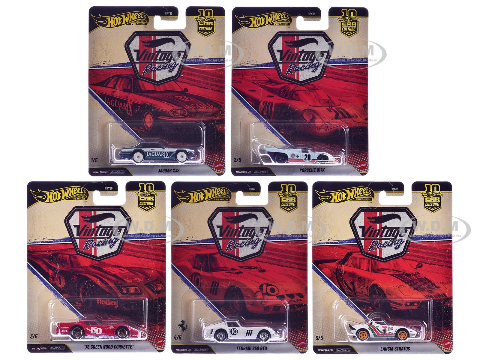 Hot Wheels Car Culture - 2026 Vintage Racing Series 5 Cars Case T (FPY86-961T-5-CARS)