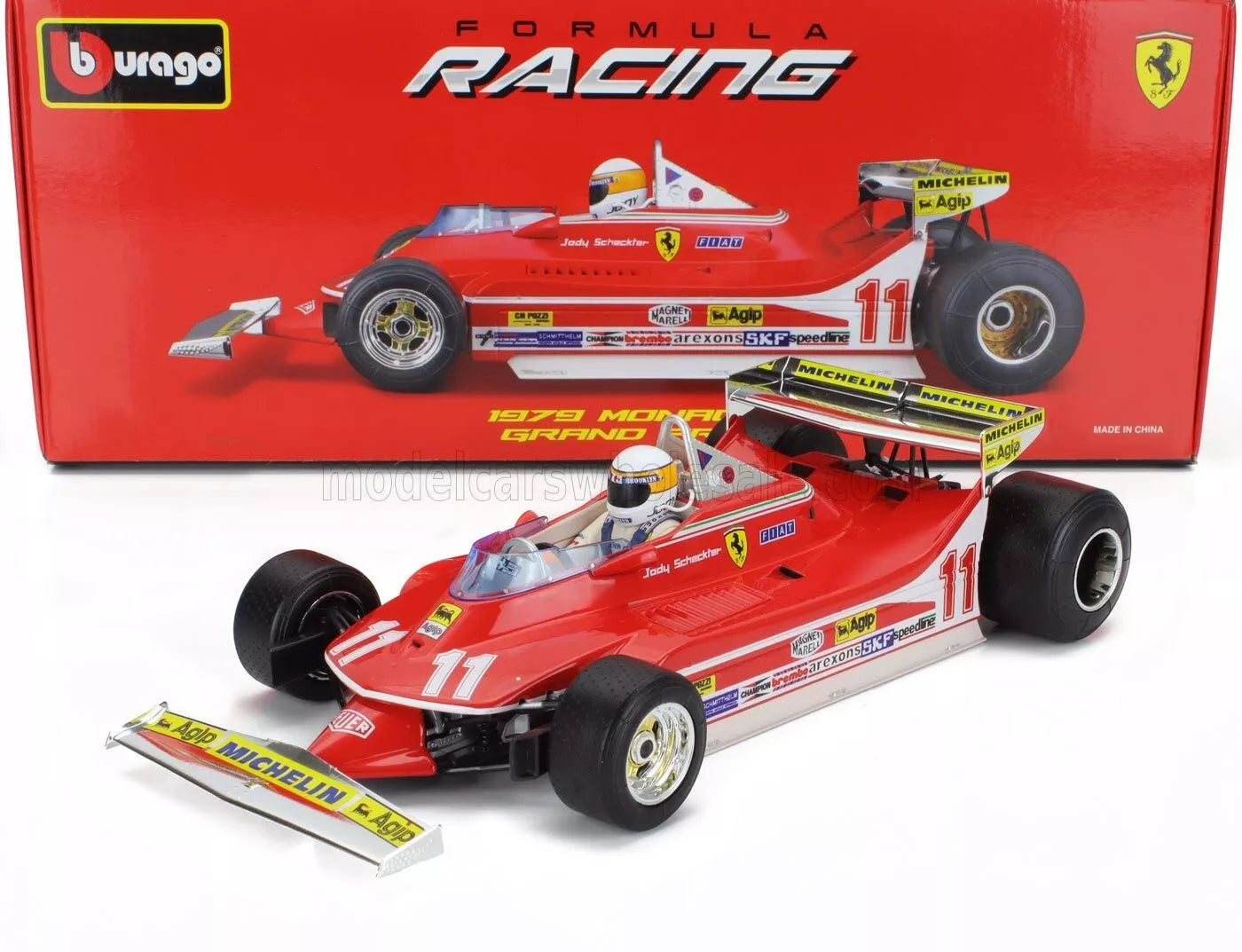 1979 MONACO GRAND PRIX, F1 FERRARI -JODY SCHECKTER- F1 312T4 SHORT TAIL N 11 WINNER MONACO GP  (WITH PILOT) 1979 WORLD CHAMPION