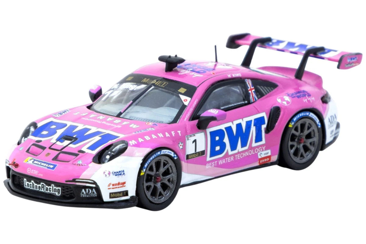 Tarmac Works Hobby64 1:64 Porsche 911 GT3 Cup 992 Porsche Mobil 1 Supercup 2024 Harry King – T64-093-24PSC01