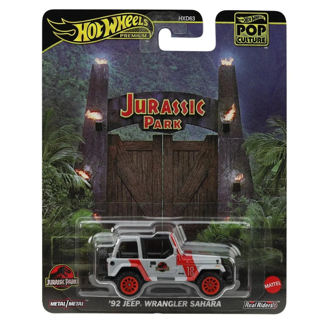 1992 Jeep Sahara Wrangler - "Jurassic Park", Hot Wheels Premium Pop Culture 2025 (JBL59)