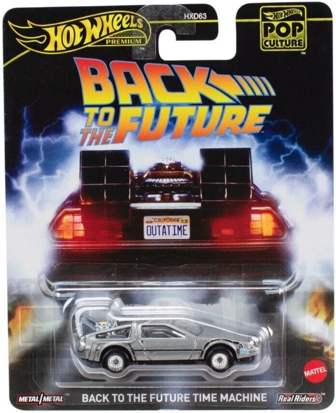 BACK TO THE FUTURE TIME MACHINE DELOREAN, (JBL65) Hot Wheels Premium Pop Culture 2024