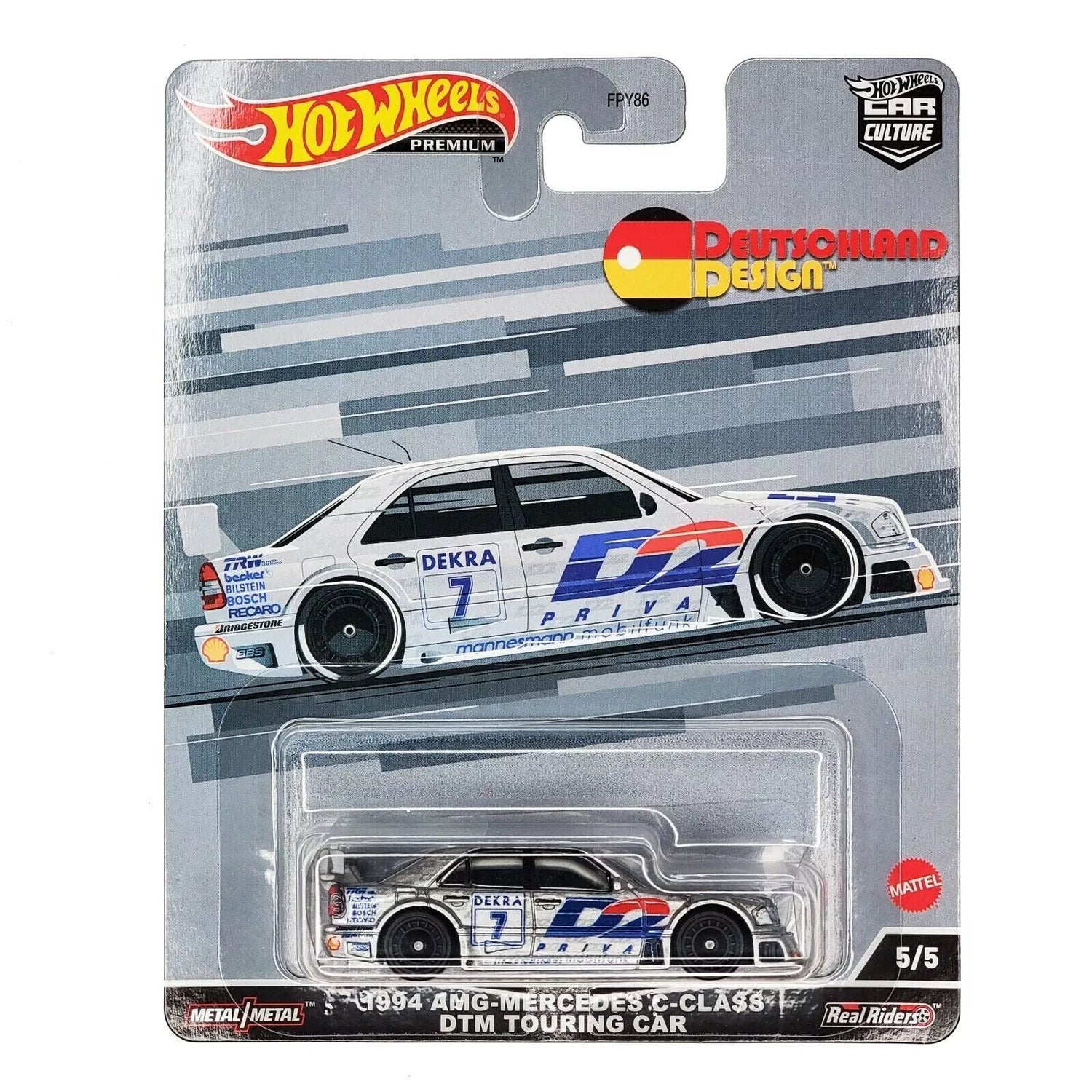 Hot Wheels Premium Car Culture  2022 -Deutschland Design, 5/5, 1994 AMG MERCEDES C-CLASS DTM TOURING CAR