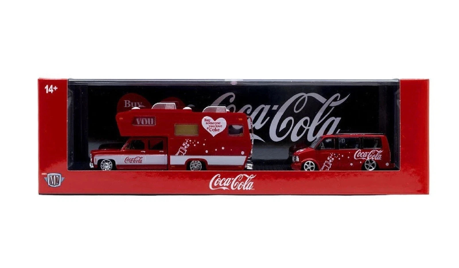 M2 Machines 1:64 1975 Chevrolet Cheyenne Super 30 &amp; 1995 GMC Safari Van – Coca-Cola Auto-Haulers Release S05 – 56000-S05-B