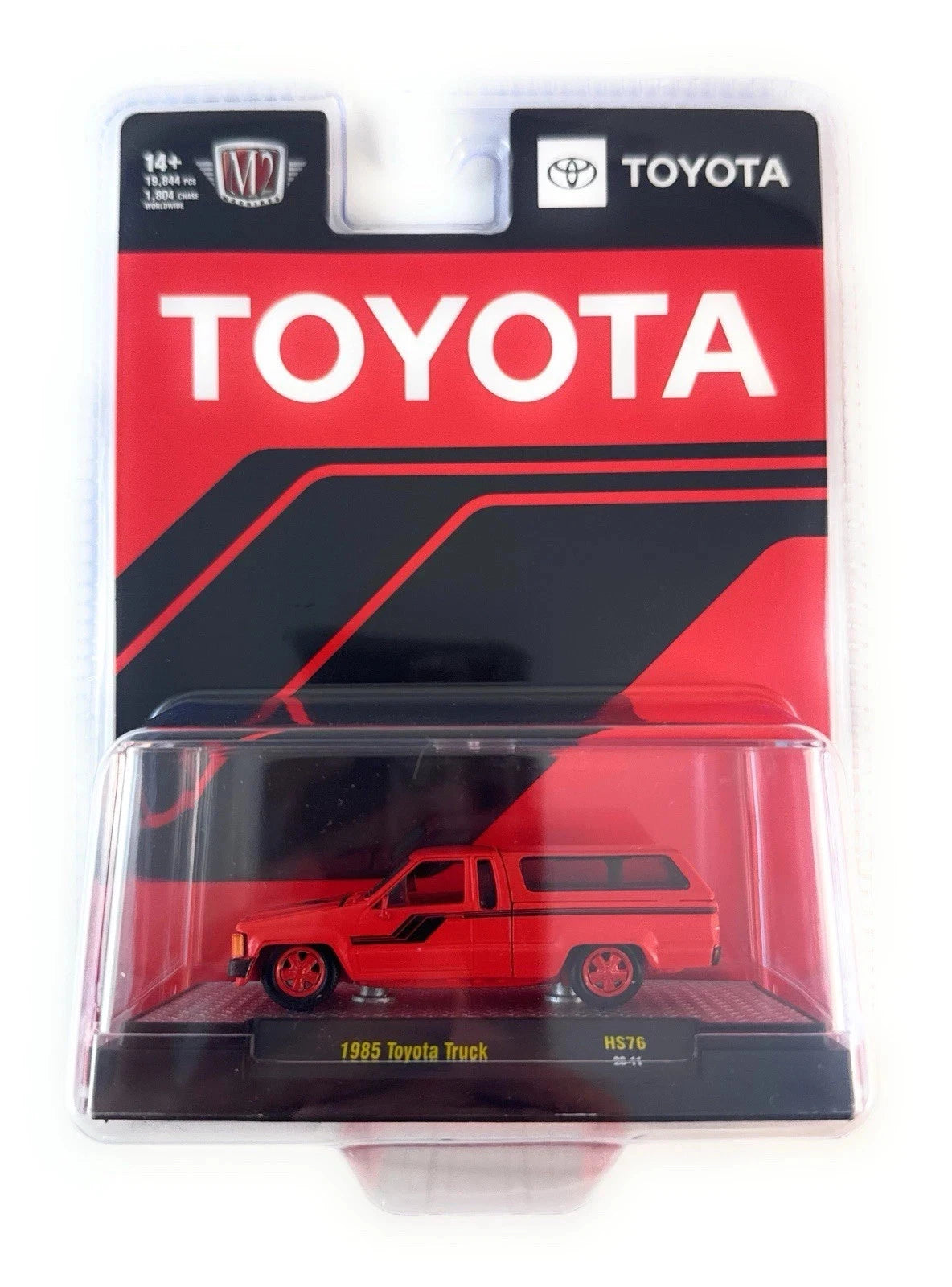 CHASE CAR 1985 Toyota Truck with Camper Shell – Red – M2 Machines 1:64 Hobby Exclusive – 31500-HS76-CHASE