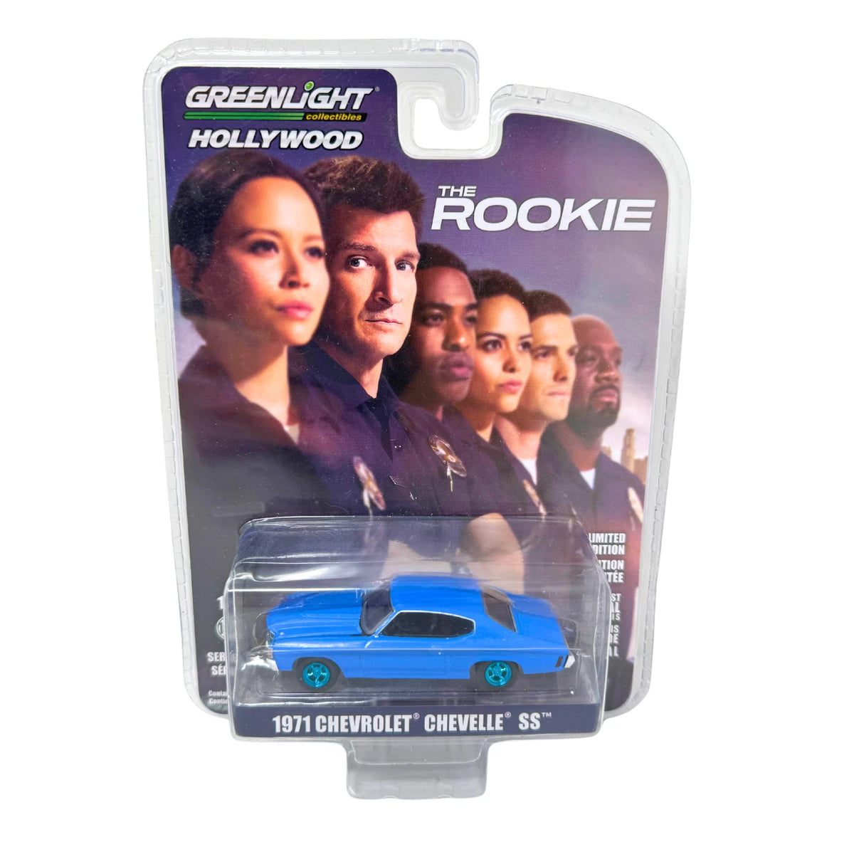 CHASE CAR GreenLight Hollywood The Rookie Chevrolet Chevelle SS 1971 Roues Bleues 1:64 GL44920-F-CHASE
