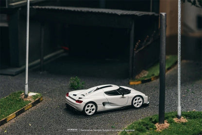 TARMAC WORKS GLOBAL64 1/64-Koenigsegg CC850 White Model Car + Trading Cards Combo Set T64G-TL051-WH