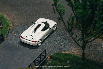 TARMAC WORKS GLOBAL64 1/64-Koenigsegg CC850 White Model Car + Trading Cards Combo Set T64G-TL051-WH