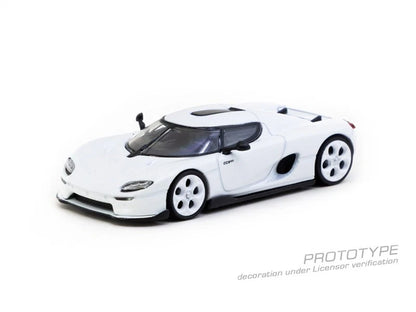 TARMAC WORKS GLOBAL64 1/64-Koenigsegg CC850 White Model Car + Trading Cards Combo Set T64G-TL051-WH