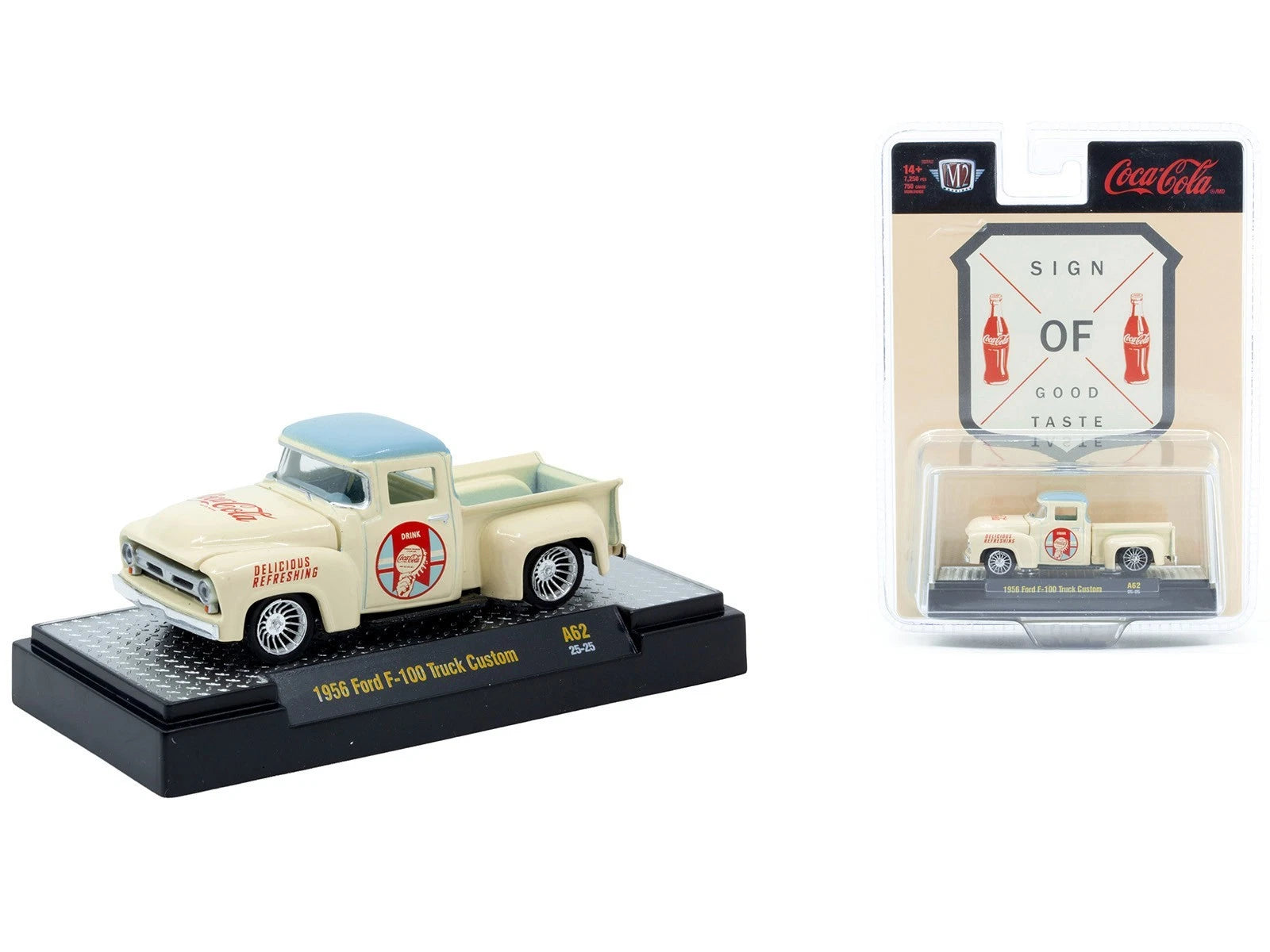 Coca-Cola - 1956 Ford F-100 Truck Custom 52500-A62A (M2 Machines Coca-Cola Release A62)