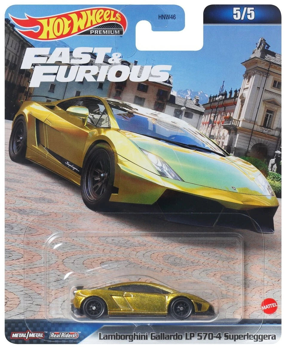 Lamborghini Gallardo LP 570-4 Superleggera 5/5, (HMG52), Hot Wheels 2023 Premium Fast and Furious D Case