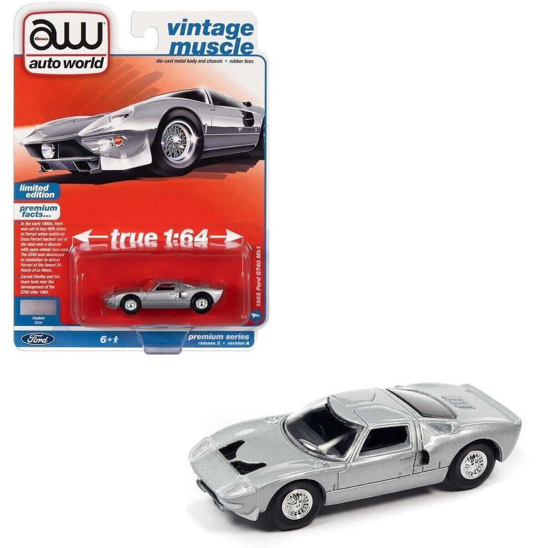 1965 FORD GTO MK1 (SILVER) 1/64