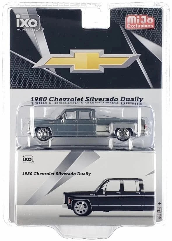 CHASE CAR – IXO Models 1:64 Chevrolet Silverado C30 Crew Cab Dually 1980 Abaissé Noir RAW CHASE – IAPR1013-CHASE