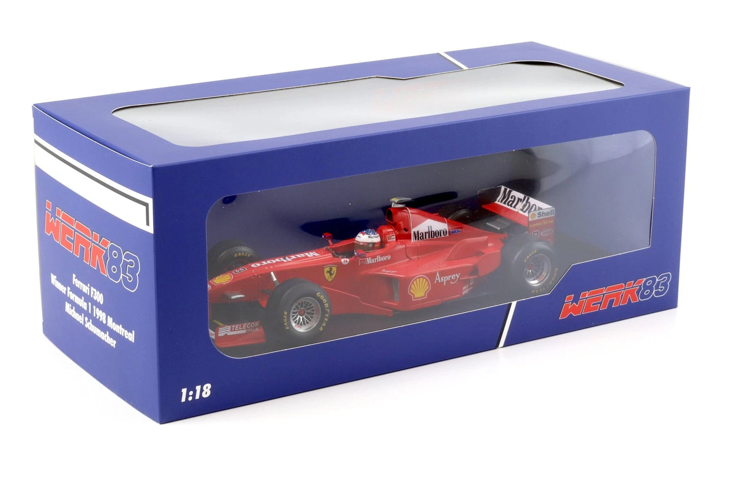 Modello Auto F1 Michael Schumacher F300 Francia GP 1998 1:43 MBA-SPORT, Rosso, Vincitore Del Gran Premio!