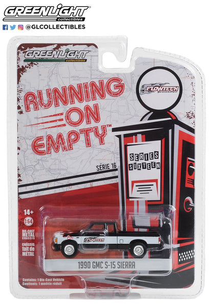 1990 GMC S-15 Sierra Pickup Truck Black and White with Flames "Flowtech Exhaust"