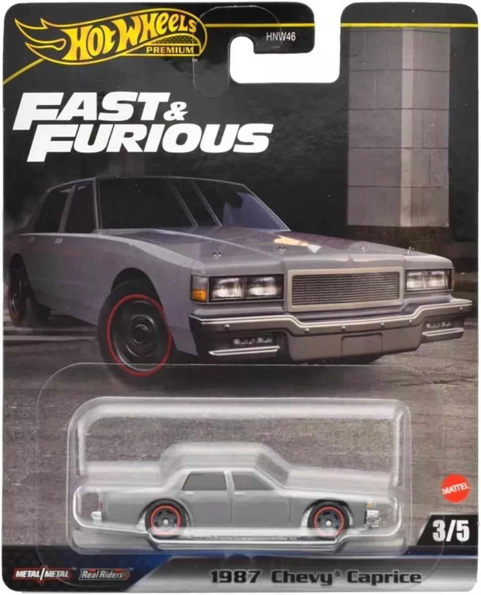 3/5, 1987 Chevy Caprice (HRT98)-Hot Wheels Premium 2024 H Assortment - Fast &amp; Furious