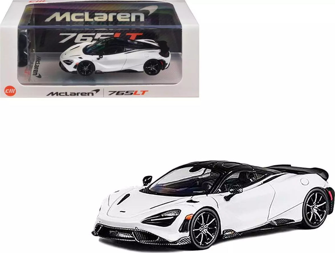 McLaren 765LT-White with Black Top and Extra Wheels (CM64-765LT-21)