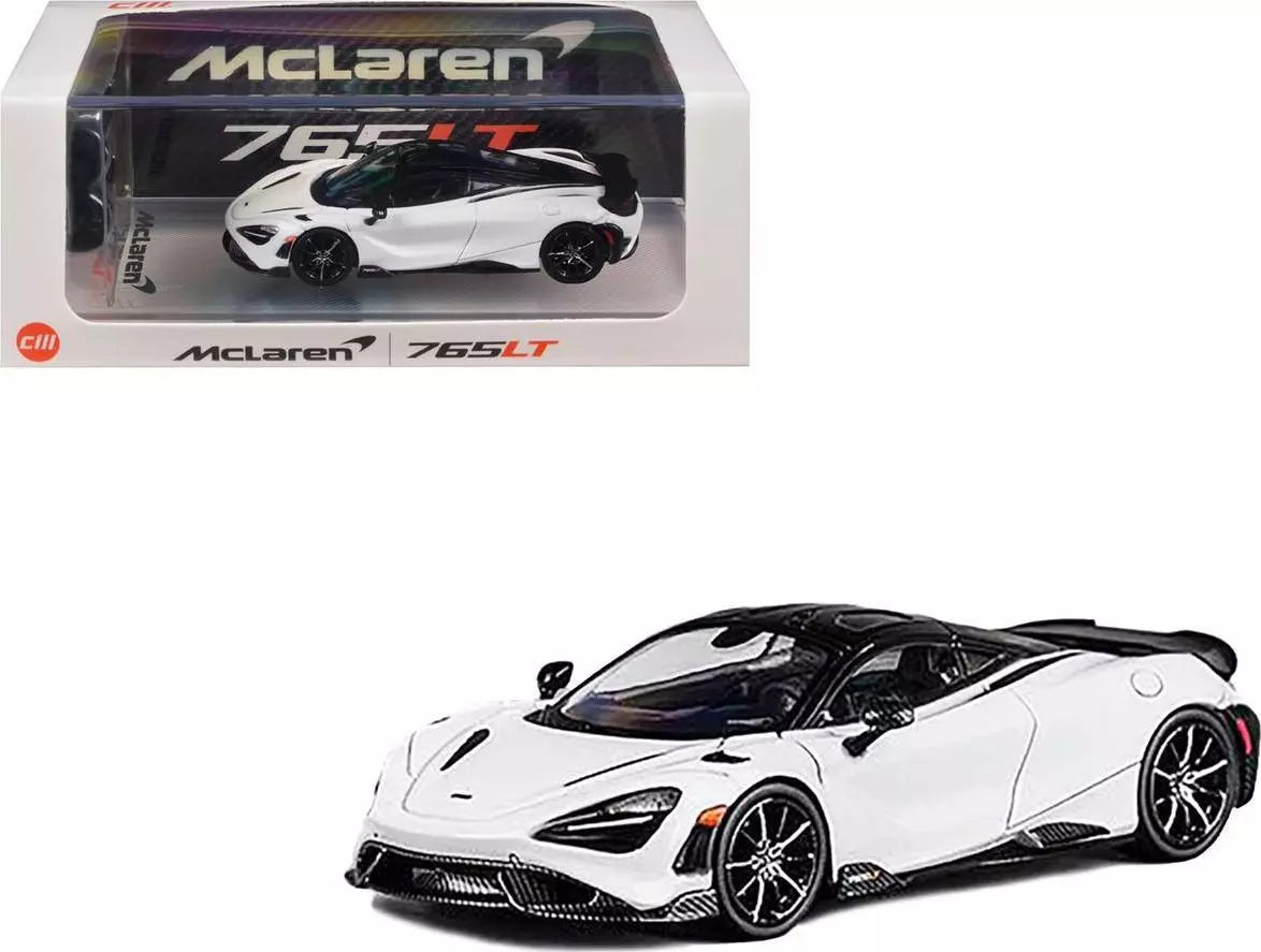 McLaren 765LT-White with Black Top and Extra Wheels (CM64-765LT-21)
