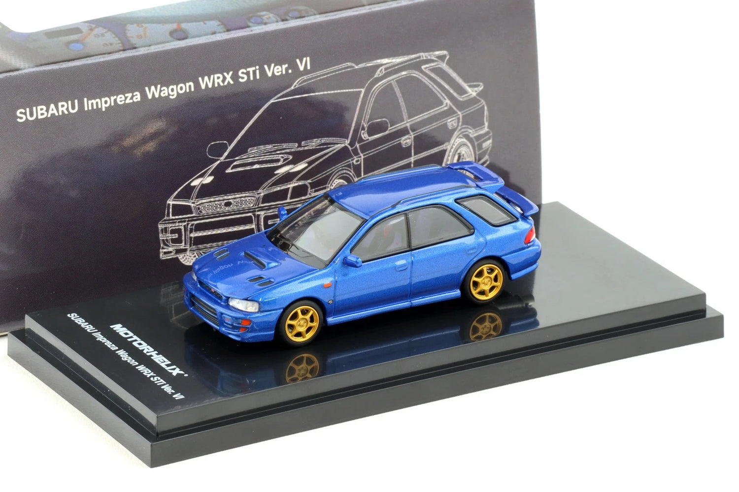 Motorhelix 1/64 - Subaru lmpreza Wagon WRX STi Version VI (Blue) - M67101