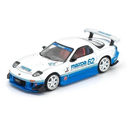 POPRACE 1:64 Mazda RX-7 FD3S Blue White Enigma Exclusive PRE021