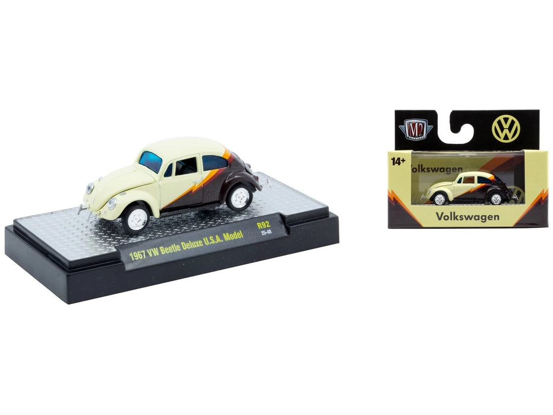 1967 VW Beetle Deluxe USA Model-Cream/Black (32600-1967-92-VW) (32600-1964-92-Ford) (M2 Machines Detroit Muscle 32600-92)