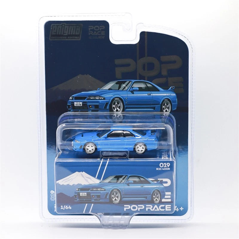 (PRE-ORDER 2026) POPRACE 1:64 Skyline GT-R R33 NISMO 400R Championship Blue Enigma Exclusive PRE019