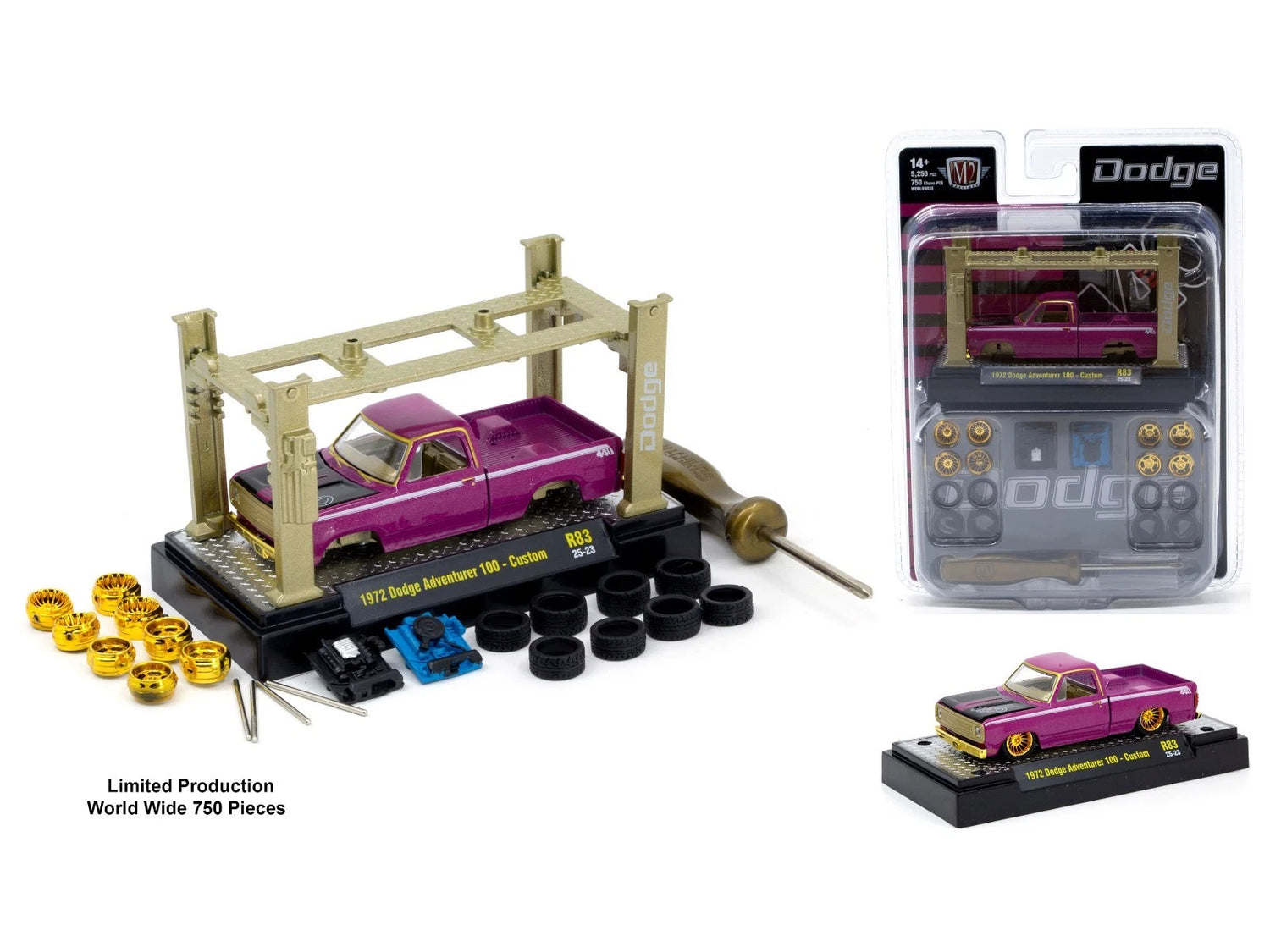 CHASE CARS-1972 Dodge Adventurer 100 Custom (M2 Machines-Model-Kit Release 83) CHASE-37000-83B