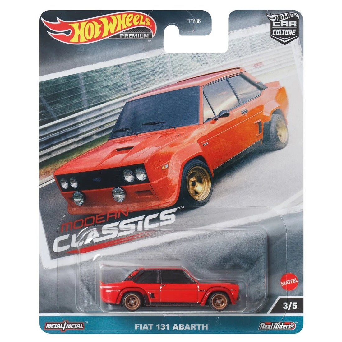 3/5, Fiat 131 Abarth, HKC64 , Hot Wheels Premuim, Modern Classics