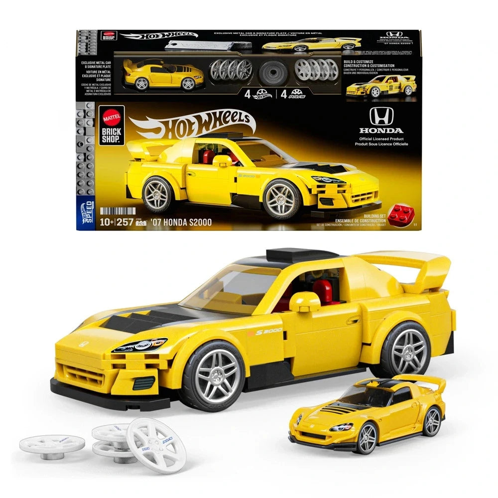 (PRE-0RDER, Q1 2026 ) Mattel Brick Shop Hot Wheels ’07 Honda S2000 Building Toy Kit (257 Pieces)