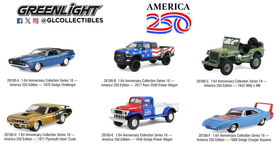 Anniversary Collection Series 18 Set of 6 GreenLight 1:64 – GL28180