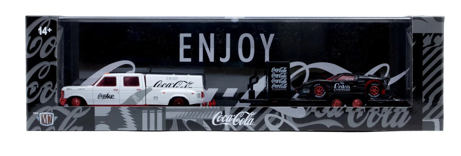 CHASE CAR – M2 Machines 1:64 1987 Ford F-350 Truck &amp; 1966 Ford GT40 MK2 – Coca-Cola Auto-Haulers Release S05 – 56000-S05-C-CHASE