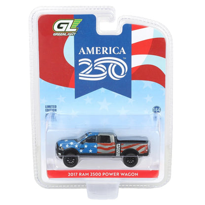 CHASE CAR – GreenLight 1:64 Ram 2500 Power Wagon 2017 America 250 Edition RAW CHASE – Édition Limitée – GL28180-B-CHASE