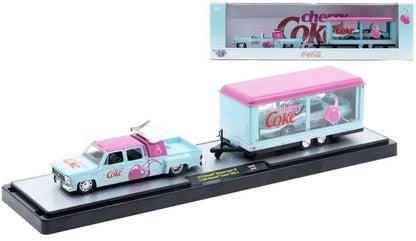 M2 Machines-1973 Chevrolet Cheyenne Super 30 with 1985 Chevrolet Camaro IROC-Z - Cherry Coke (56000-TW40B)