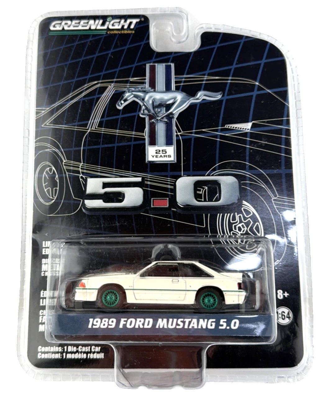  CHASE CAR – 1989 Ford Mustang 5.0 – Green Machine – GreenLight Limited Edition 1:64 – GL27970-E-CHASE