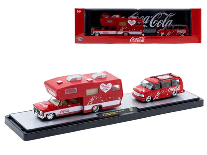 M2 Machines 1:64 1975 Chevrolet Cheyenne Super 30 &amp; 1995 GMC Safari Van – Coca-Cola Auto-Haulers Release S05 – 56000-S05-B