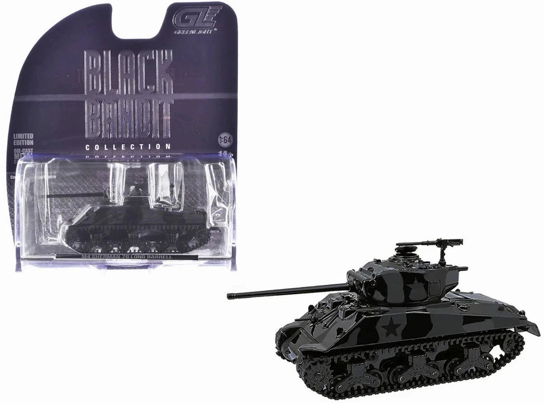 GreenLight 1:64 M4 Sherman 76 Long Barrel Tank Black Camouflage – Black Bandit Series 30 – GL28170-D