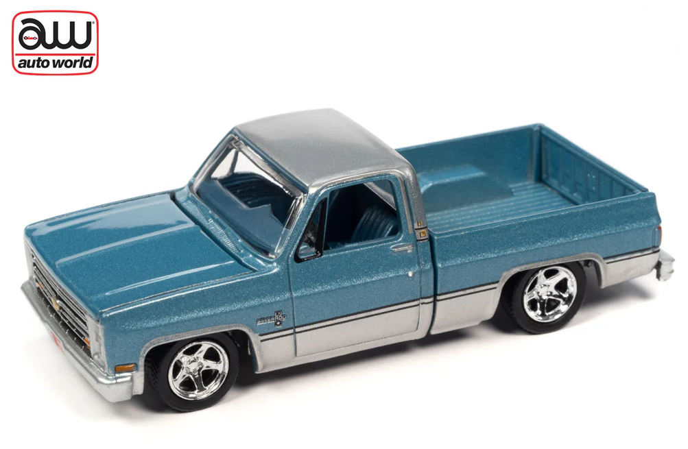 1985 Chevy Silverado Pickup Truck (Lowered Version) (Light Blue Poly)