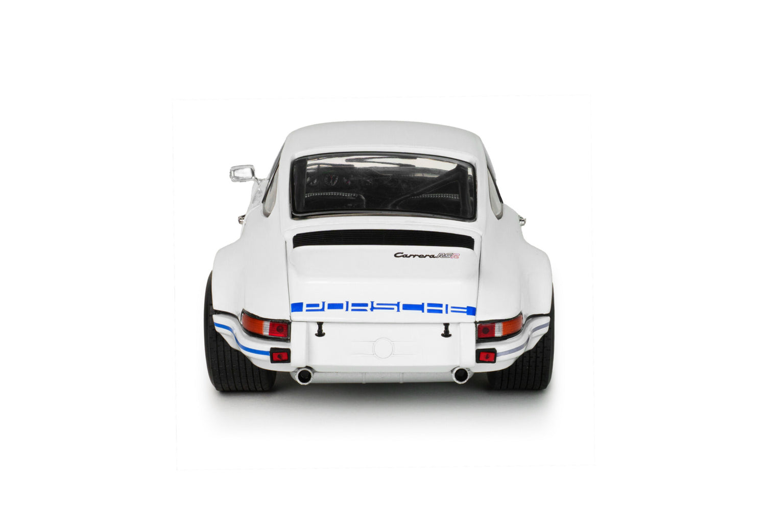 Porsche 911 RSR 1973 Blanche avec bandes Carrera bleues – Solido 1:18 – S1801119