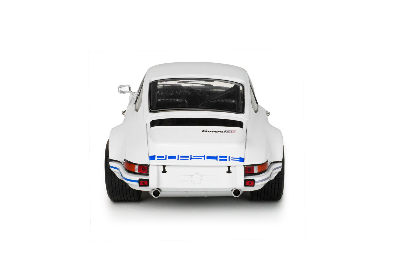 Porsche 911 RSR 1973 Blanche avec bandes Carrera bleues – Solido 1:18 – S1801119