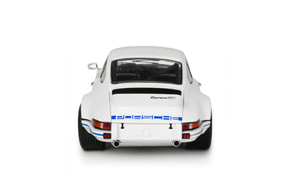 Porsche 911 RSR 1973 Blanche avec bandes Carrera bleues – Solido 1:18 – S1801119