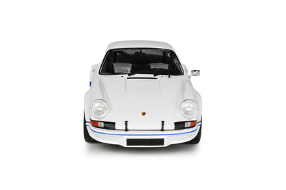 Porsche 911 RSR 1973 Blanche avec bandes Carrera bleues – Solido 1:18 – S1801119