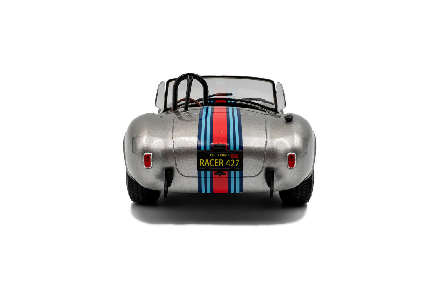 Solido 1:18 Shelby Cobra 427 MKII 1965 – Argent avec bandes rouges et bleues – S1804913